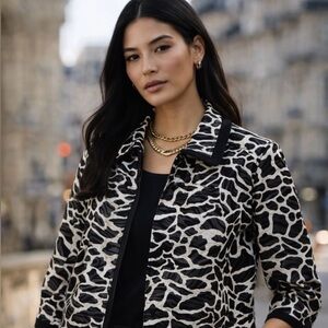 Effortless Animal Print Jkt -instant polish over basics. Stylish, flattering fit